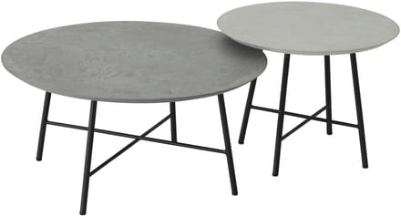 DTP Home Delta Air Salontafel Set van 2 - Mortex - Frost & Dusk - Rond - Ø50 & Ø70 cm