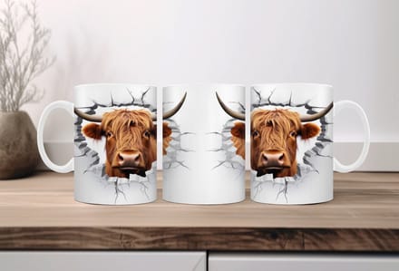 Koffiemok 3d boerderijdieren stier