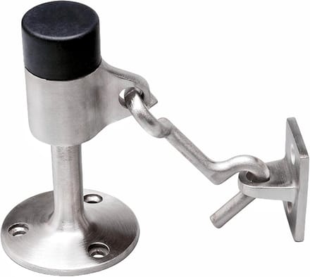 Zware Deurstopper met Haak - RVS Vloer- en Wandmontage Deurhouder met Geluiddempende Rubberen Bumper