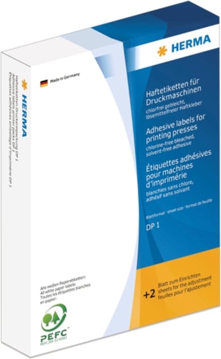 Labels for printing presses DP1 74x105 mm white paper matt 500 pcs. - White - DP1 - Paper - Matte - 75 g/m² - Germany