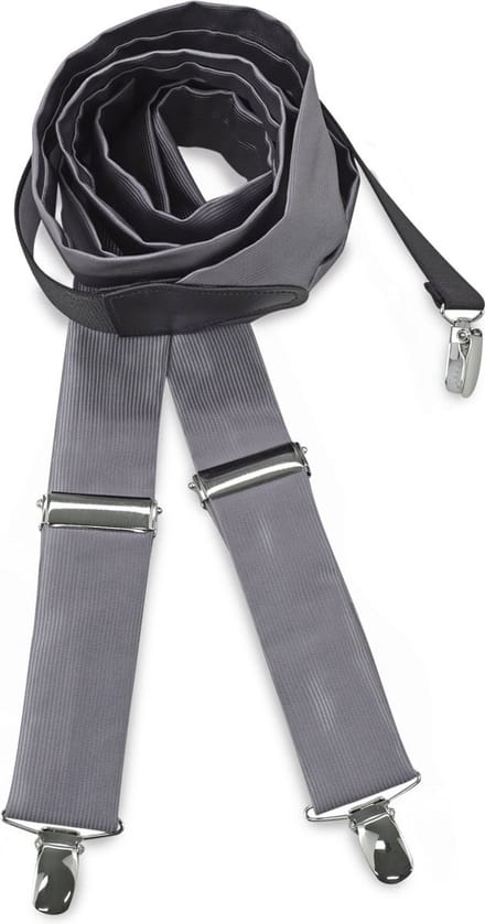JB Collection - Bretels - bretels polyester stof grijs repp - grijs