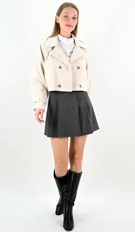 YesMooi - Cropped trenchcoat - Water repellent - Beige - M (38)
