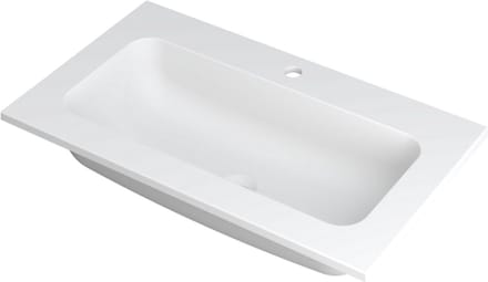 INK® Faktor wastafel polystone centraal met 1 kraangat, 80x45x1,5cm, mat wit