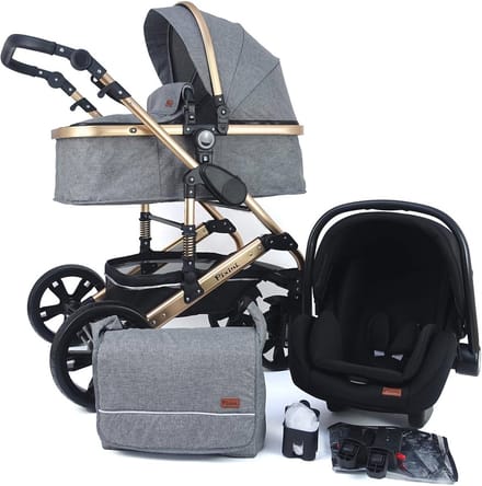 3-in-1 Wandelwagen met Autostoel en Accessoires - Comfortabel en Wendbaar