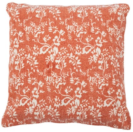 Bloementuin oranje kussen 45x45 cm