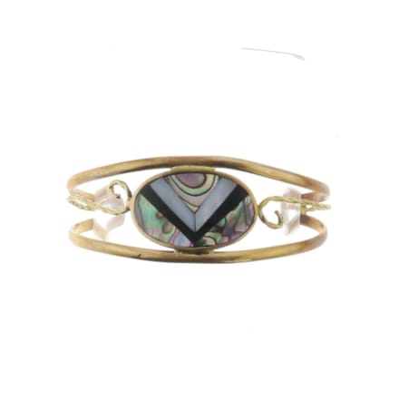 Behave Armband - goud kleur - klem armband - schelp - vintage - 15 cm