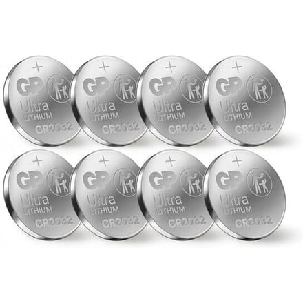 GP Ultra Lithium coin cell CR2032, 8-pack