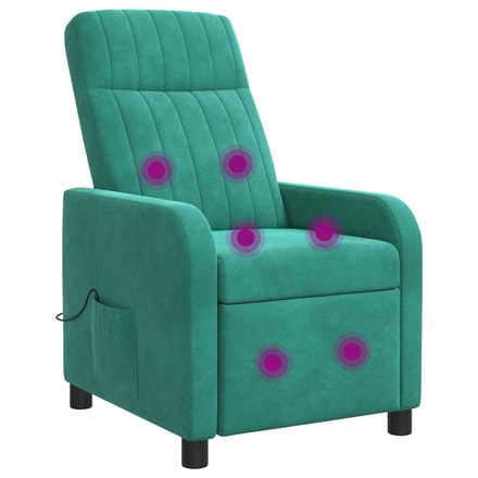 vidaXL - Massage - Relaxstoel - Turquoise - fluweel