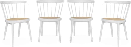 sweeek - Set van 4 stoelen van hout en riet, nora, l 53 x d 53,5 x h 76cm
