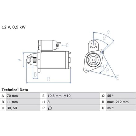 Starter BOSCH 0 986 016 730