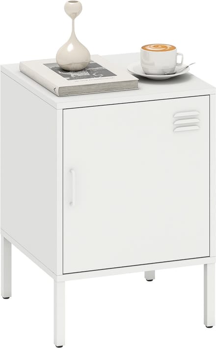 HOMCOM nachtkastje - kast - 40B x 40T x 56H cm - staal - wit