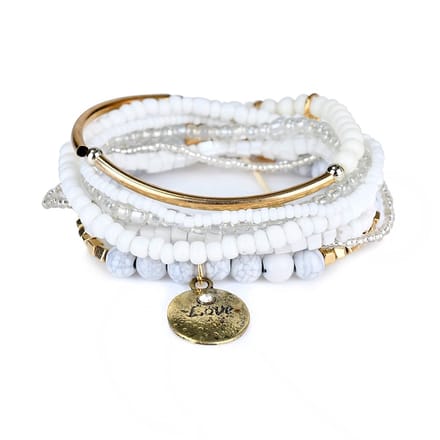 Jomide Armbandjes set - Bohemian Vintage - Wit