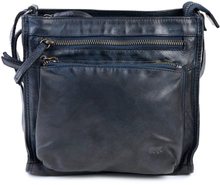 Bear Design Medium Crossbodytas / Schoudertas Dames - Leer - Davita - Blauw