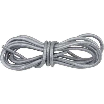 Leder riem rond, Ø 2 mm - Zilver