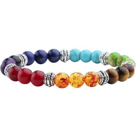 Bracelet - JOVIVI - 7 Chakras - Pierre Précieuse - Élastique - Unisexe pur