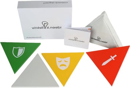 Drama Driehoek Hout - Karpman Model Systeem - Coaching Rollen Visualiseren - Symbolische Kleuren Uitvoering