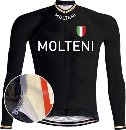 Retro Winter Wielerjack (fleece) Molteni Zwart - REDTED - M