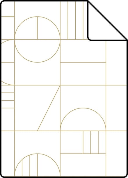 Proefstaal ESTAhome behang art deco motief wit en goud - 26.5 x 21 cm - 139141-S