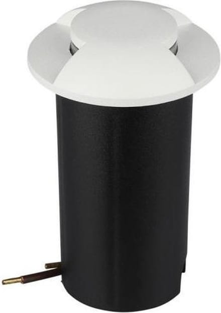 Grondspot 2 kanten - witte uitvoering - 12 Volt tuin verlichting - warm wit - IP67