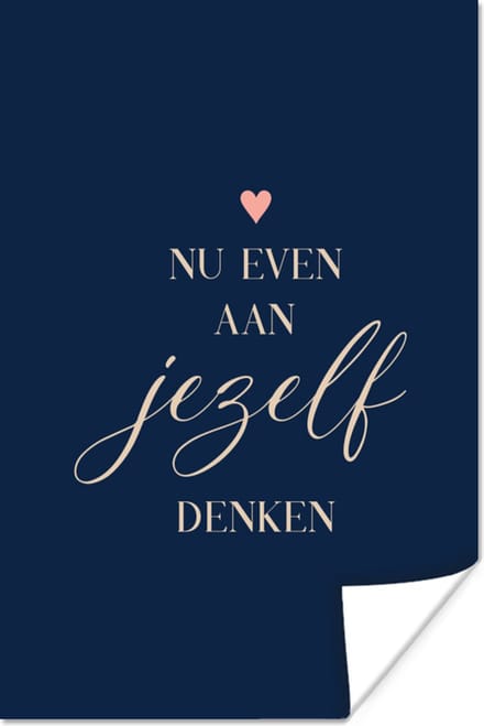 Poster Get well soon - Spreuken - Hart - Denken - 20x30 cm