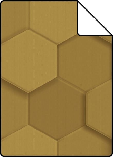 Proefstaal Origin Wallcoverings behang 3d hexagon motief goud - 26,5 x 21 cm - 347971-S
