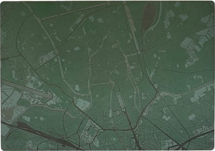 Place Maps Placemat Skyline Amsterdam - Dancing Houses - Kunstleer - Zwart - 1 Stuk