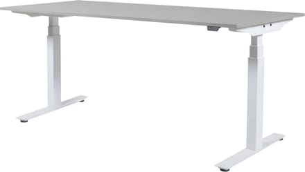 Zit Sta Bureau - Plus Elektrisch 180x80 grijs - wit frame