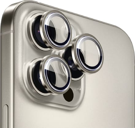 iPhone 16 Pro / 16 Pro Max Camera Lens Screen Protector Titanium Gray - Screenprotector - Camera Protector iPhone 16 Pro