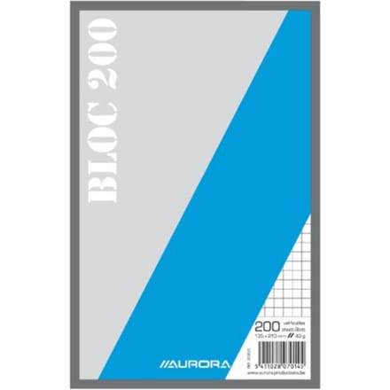 Kladblok Aurora 135x210mm ruit 5X5mm 200 vel 45gr