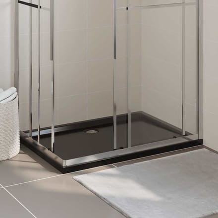 vidaXL - Douchebak - rechthoekig - 80x120 - cm - ABS - zwart