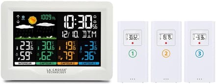 Radiografisch Weerstation met 3 Thermo/Hygrosensoren