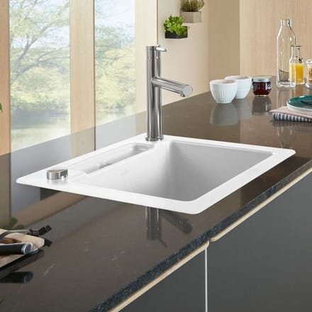 Villeroy & Boch Siluet 50 S Flat inset sink, drain fitting with eccentric actuation, reversible 33452FR1