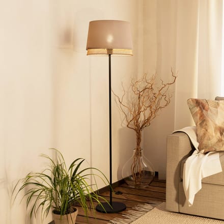 EGLO Tabley Vloerlamp - E27 - 153 cm - Natuur|Bruin|Zwart - Textiel