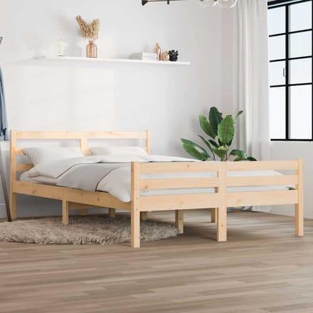 vidaXL - Bedframe - massief - hout - 135x190 - cm