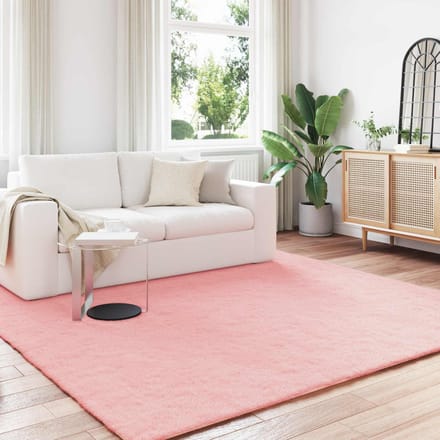 vidaXL - Antislip - vloerkleed - van - imitatie - konijnenbont - OLITE - Roze