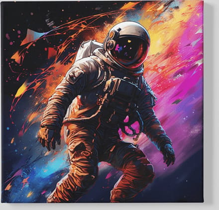 Vierkant Canvas Schilderij - Astronaut - 100x100x2 cm