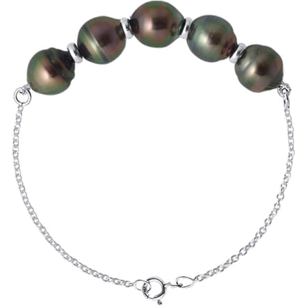Armband met 5 Echte Gecremeerde Tahiti ParelEN DOOR Circled 8-9 mm