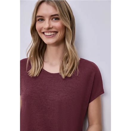 Shirt met overhangende schouders in linnenlook
