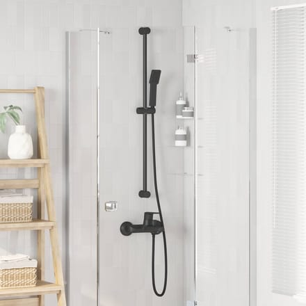 vidaXL - Douchkop - Set - Zwart - 150 - cm - Roestvrij - staal
