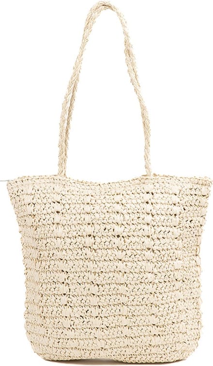Monnq - strandtas met rits - rieten tas - strandtas riet - Marpa Natural