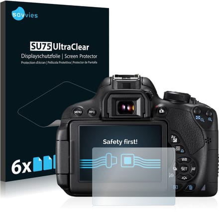 Savvies - Screenprotector voor Canon EOS 700D - Folie Beschermfolie transparant 6 Stuks