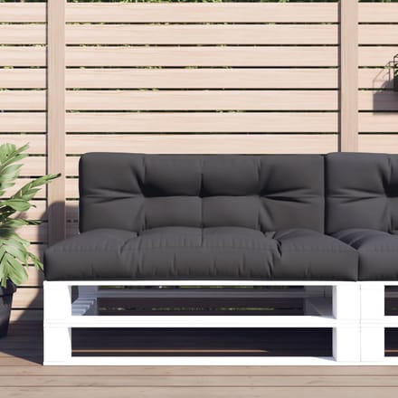 vidaXL - Palletkussens - 2 - st - stof - antracietkleurig