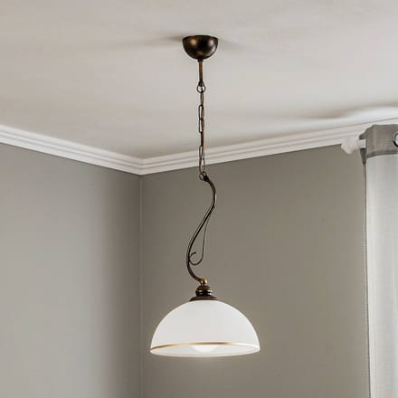 XSARA hanglamp handgemaakt gepatineerd, 1-lichts, brons, 1174