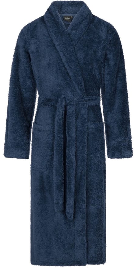 Linolux Noah Unisex fleece badjas - Denimblauw - M
