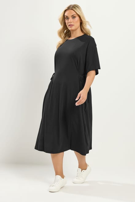 Yours Zwarte Midijurk Met Strik Aan De Voorkant Size 42