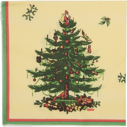 Clayre & Eef Servetten Papier Set van 20 33x33 cm Geel Papier