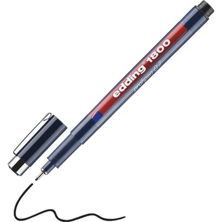 Edding 1800 Zwarte Profipen 0.7mm Fineliner