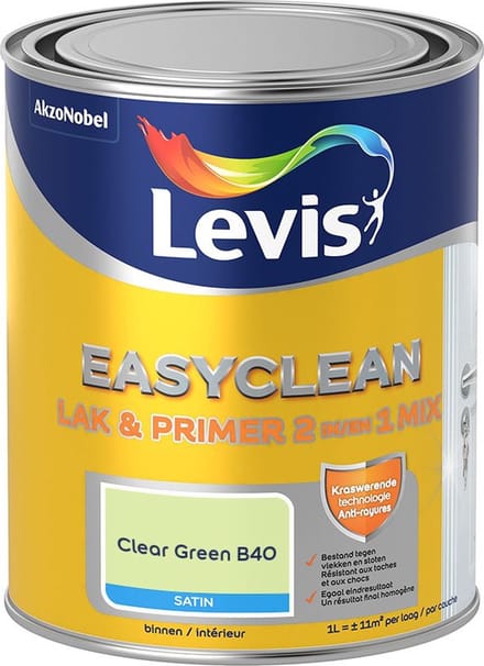 Levis - Easyclean Lak & Primer 2-In-1 Mix - Clear Green B40 - Mengverf - 1 L