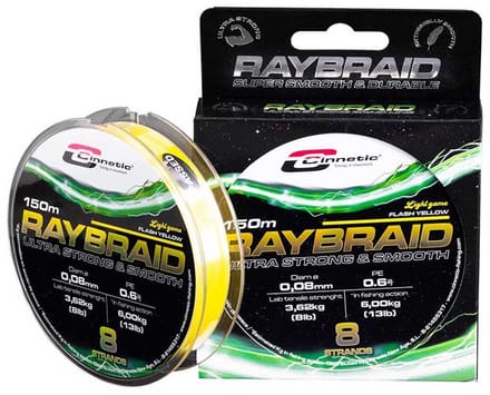 Cinnetic Raybraid Light Game Flash Gevlochten Vislijn 150 M Geel 0.140 mm