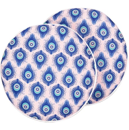 CERIANA - Tuinkussen set van 2 - Blauw/Roze - 40 cm - Polyester